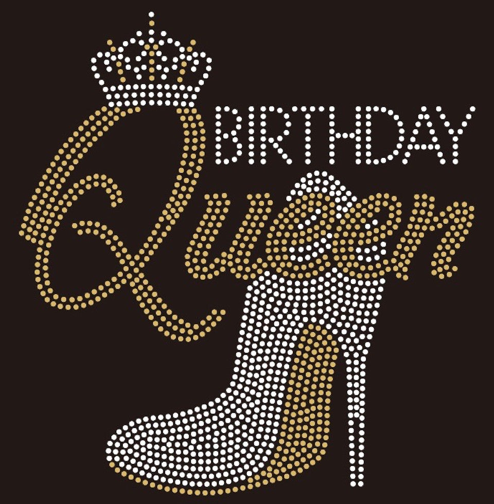 Birthday Queen Rhinestone Women's T-Shirt Pictures Forever